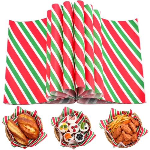 Christmas Wax Paper Sheets - 150 Count Classic Holiday Deli Wraps