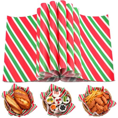Christmas Wax Paper Sheets - 150 Count Classic Holiday Deli Wraps