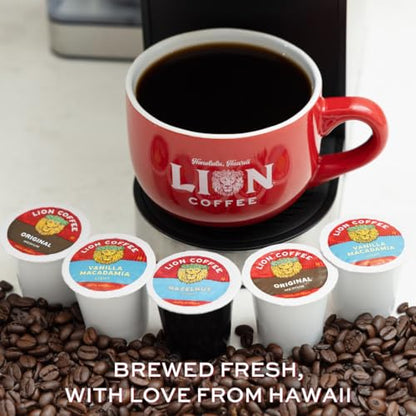 Lion Coffee French Roast Coffee, Dark Blend, Single-Serve Coffee Pods, Compatible with Keurig® Brewers, A Taste of Aloha - (12 Count Box)