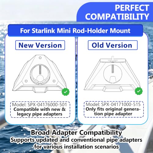 Stainless Steel Rod Holder Mount for Starlink Mini - Marine & Boat Use