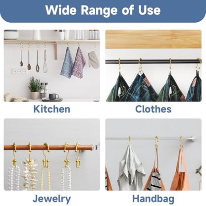 Titanker Shower Curtain Hooks Rings, Rust-Resistant Metal Double Glide Shower Hooks for Bathroom Shower Rods Curtains, Set of 12 Hooks - Lightcyan