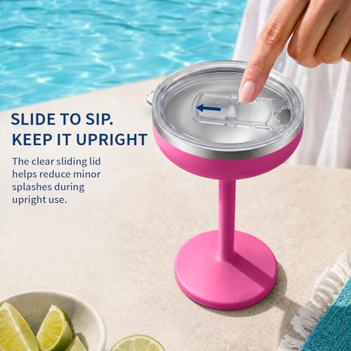 Rose Red 8oz Stainless Steel Vacuum Margarita Tumbler with Lid