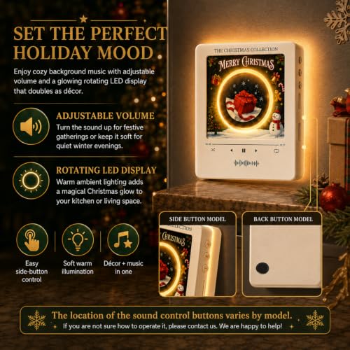 Christmas Magnetic Fridge Vinyl Record Player Music Box - Mini Music Magnets, 1 Set - 4.33 x 1.77 x 5.04 inches