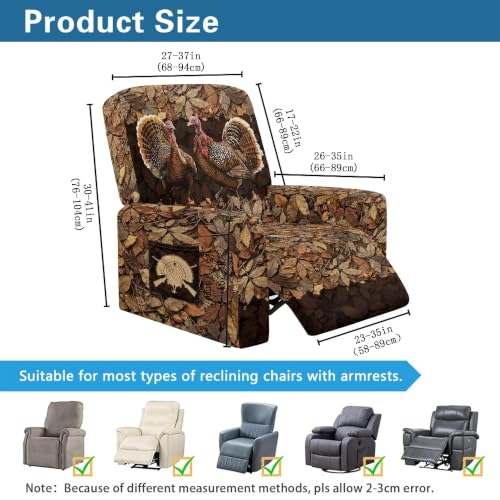 Turkey Hunting Fall Camo Recliner Slipcover - Fits Most Standard Chairs