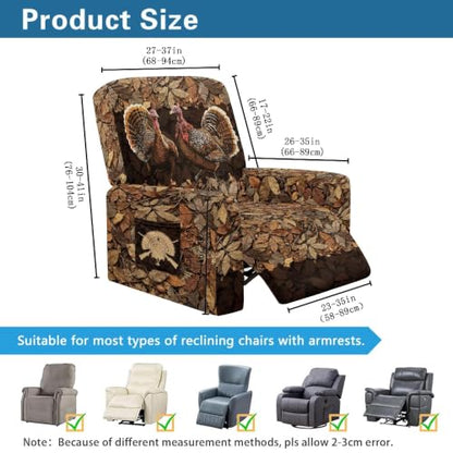 Turkey Hunting Fall Camo Recliner Slipcover - Fits Most Standard Chairs