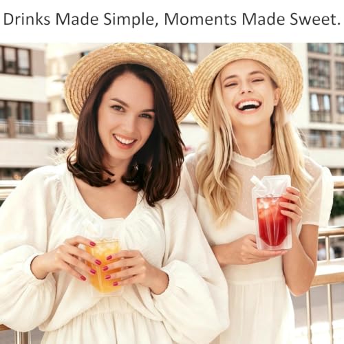 40 Pack Reusable Leak-Proof Plastic Drink Flasks with Funnels - 8oz
