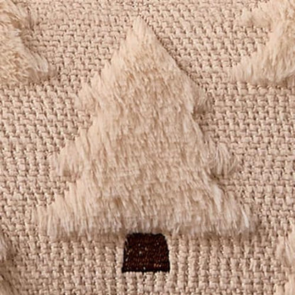 20x12 Inch Christmas Lumbar Pillow Cover Beige Plush Faux Fur Winter Home Decor