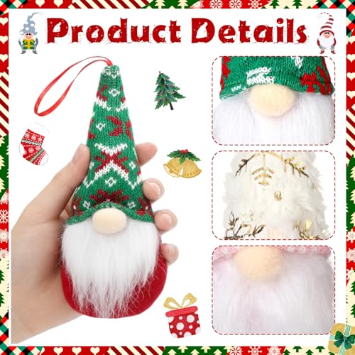 25 Pack Christmas Gnome Ornaments Gift Set with Greeting Cards & Bags - Festive Holiday Decor