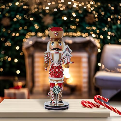 12-Inch Gingerbread Nutcracker Holiday Decor - Whimsical Christmas Figurine