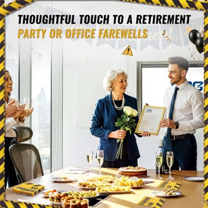 50 Pack Warning Sign Style Cocktail Napkins for Retirement & Farewell Parties