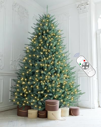 4.5FT Artificial Pre-Lit Christmas Tree with Remote Control - Blue Fir with Dual Color LED Lights