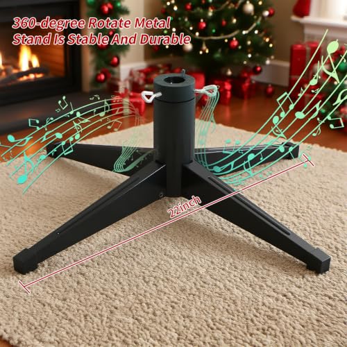 Pre-Lit 6ft Rotating Christmas Tree with 360° Base, 860 Tips, 8 Lighting Effects
