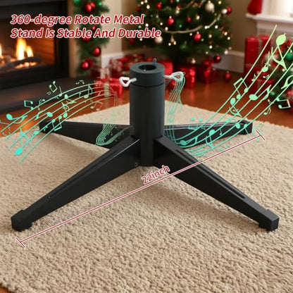 Pre-Lit 6ft Rotating Christmas Tree with 360° Base, 860 Tips, 8 Lighting Effects