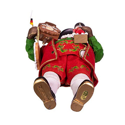 Festive Fabricché German Santa Figurine with Music and Nutcracker