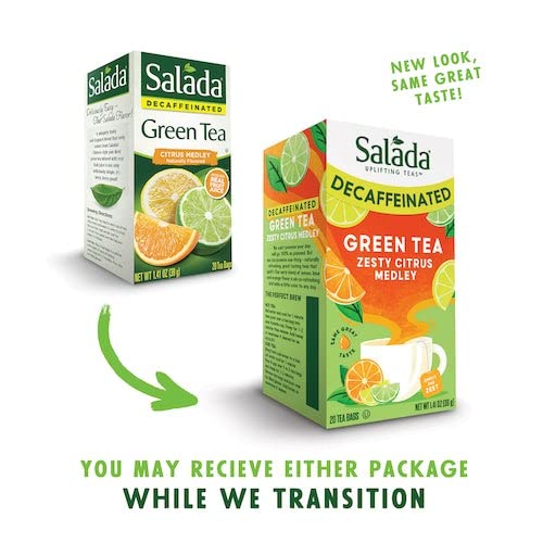 Salada Decaffeinated Green Tea Citrus Medley - 20 Tea Bags (Pack of 3) - 60 Bags Total