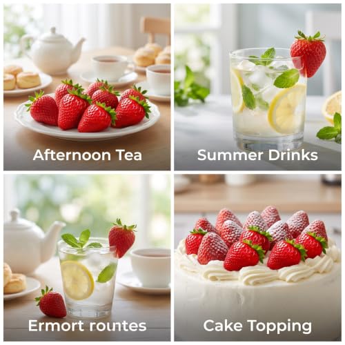 Set of 20 Realistic Fake Strawberries for Home Decor and Photography