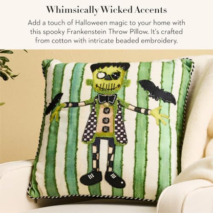 Halloween Frankenstein Throw Pillow 20x20 - Spooky Fall Decor