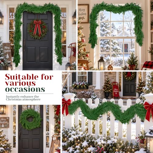 2-Pack 6FT Artificial Norfolk Pine Garland for Christmas Decor - Dense & Real Touch