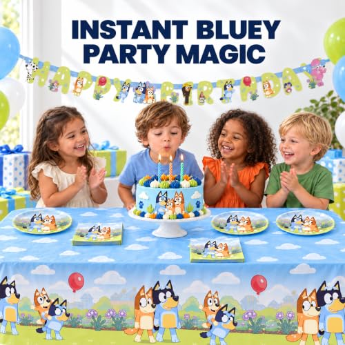 Bluey Birthday Party Supplies Set for Kids - Serves 16 Guests