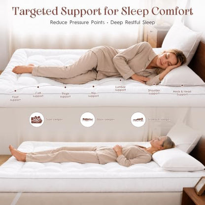 Queen Size Memory Foam Mattress Topper 5 Inch Pressure Relief Gel Support