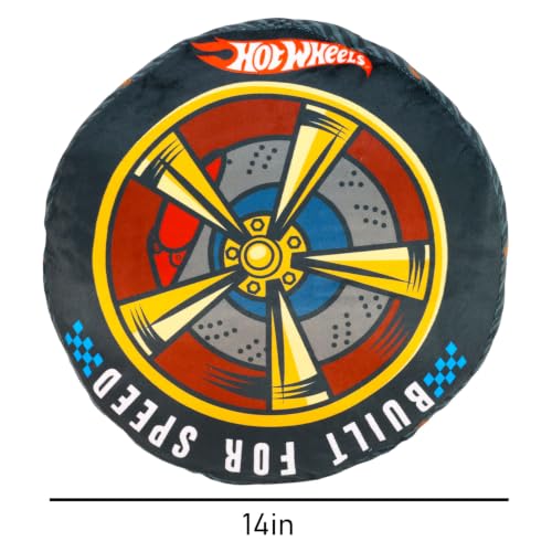Kids Travel Pillow with Hot Wheels Race Car Design - 14-Inch Support Cushion