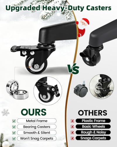 29 Inch Christmas Tree Stand on Wheels for Up to 7.5 FT Artificial Trees with Locking Casters