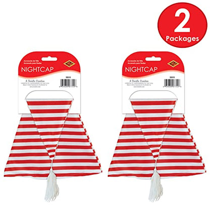Nightcap 2-Pack Christmas Santa & Mrs Claus Hats - Festive Headwear for Holiday Parties