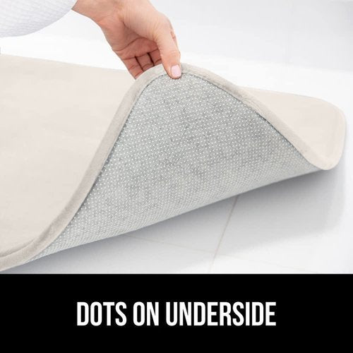 GORILLA GRIP Memory Foam Bath Mat, Soft Absorbent Velvet Bathroom Mats, Durable Dots on Underside, Machine Washable Bathmat, Carpet Rug Room Decor for Shower Tub Floor RV, 30x20 Rugs, Cream