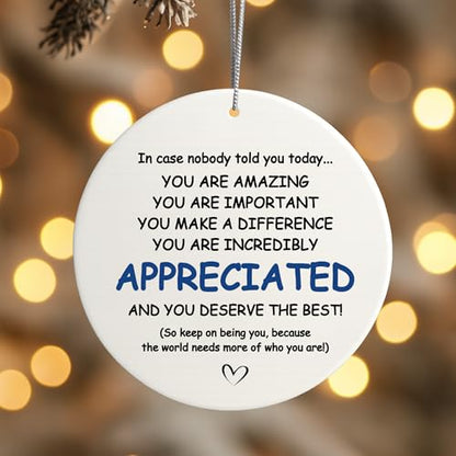 You Are Appreciated Nurse Teacher Retirement Ornament - Holiday Gift for Coworkers