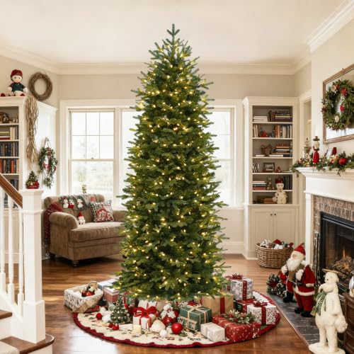 7.5 Ft Slim Prelit Christmas Tree with 400 Warm White LEDs - Green