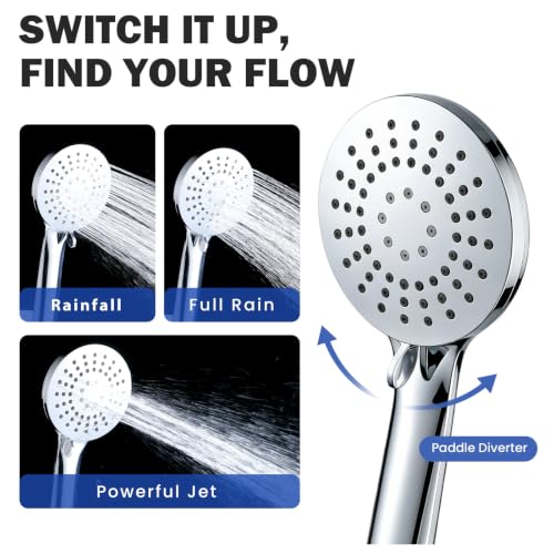 High Pressure Handheld Shower Head for Low Water Pressure - Silver / Shower Head