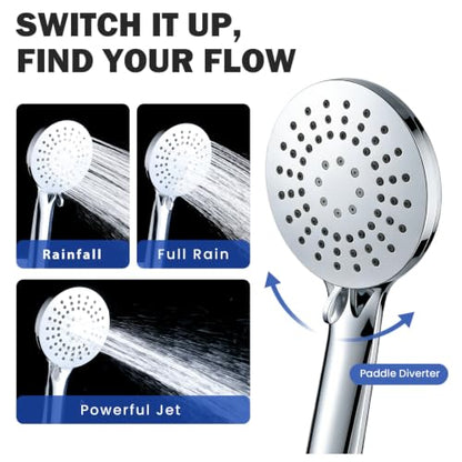 High Pressure Handheld Shower Head for Low Water Pressure - Silver / Shower Head