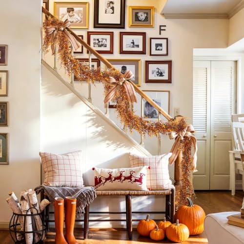 Artificial Fall Eucalyptus Garland - Brown, 3 Pack, 5.8 Ft Hanging Vines