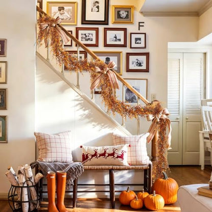 Artificial Fall Eucalyptus Garland - Brown, 3 Pack, 5.8 Ft Hanging Vines