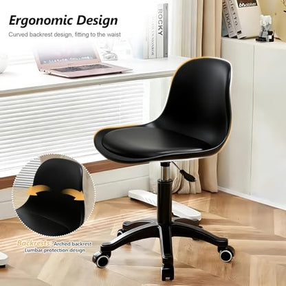 Small Office Desk Chair with Swivel & Height Adjustment — Armless Task Chair