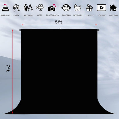 Skiennix Black Backdrop Fabric - Perfect for Portraits & Video Shoots | 5x7ft Size
