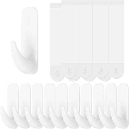 Skiennix Heavy Duty Wall Hooks - 10 Large Damage-Free Adhesive Hooks for Keys, Coats & More