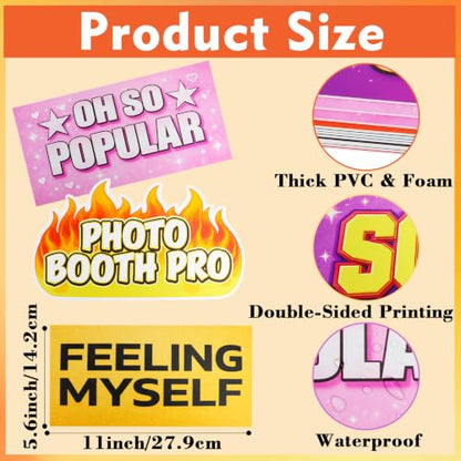 16 Designs Waterproof Photo Booth Props Set for Parties and Events