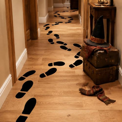 Halloween Wizard Footprint Decals Set for Party & Classroom Decor - 15 Pairs