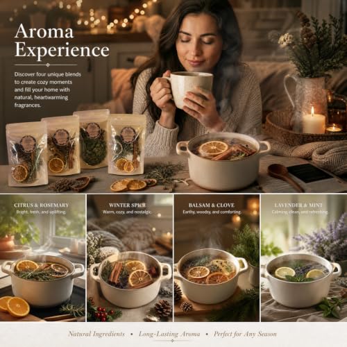 Christmas Stovetop Potpourri Kit with Dried Botanicals - 4 Pouches