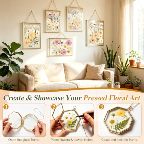 Boho Pressed Flowers Dried Florals for Scrapbooking Crafts & Home Décor - 120 PCS