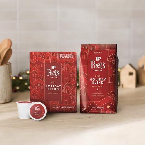 Peet's Coffee, Dark Roast Keurig K-Cup Pods, 100% Arabica Coffee - Holiday Blend 60 Count (6 Boxes of 10 K-Cup Pods)
