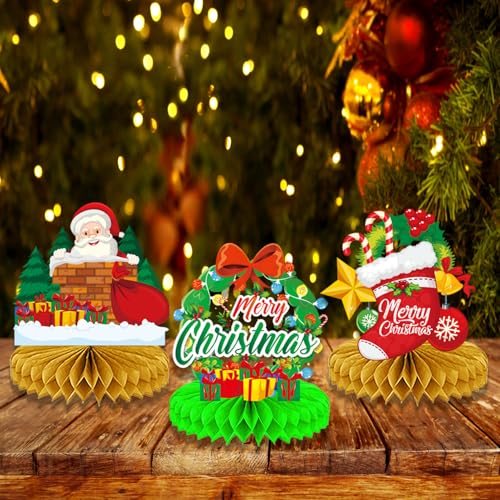Christmas Table Decorations Centerpieces Set - Festive Holiday Party Supplies, 9 Pieces