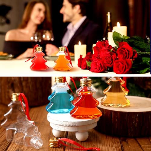 36 Pcs Clear Christmas Drink Bottle Ornaments 50ml Festive Decor