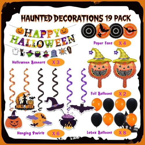 Halloween Party Decorations Set with Balloons & Banners - 23 Pieces