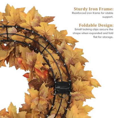 20 Inch Fall Maple Leaf Wreath for Front Door - Autumn Fall Decor - Fall Wreaths