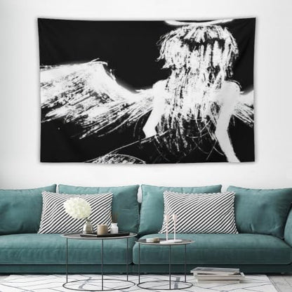 Black Angel Tapestry Wall Hanging Gothic Home Decor for Living Room Bedroom Office - White03, 40x60 Inch