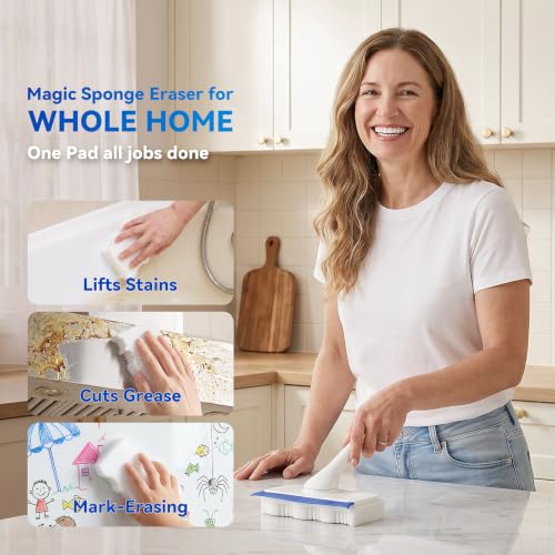 30 Pack Eraser Sponge Refills for Mr Clean Magic Eraser Shower & Tub Scrubber - High-Density Cleaning Pads