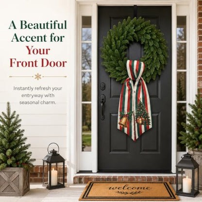 6 Pcs Seasonal Wreath Sash Ribbon for Front Door & Holiday Decor - Variation 1