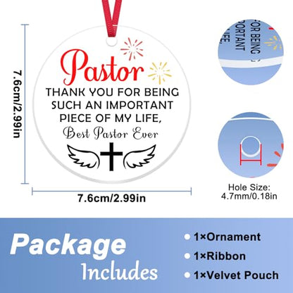 Pastor Appreciation Christmas Ornament - Thank You Religious Gift for Men Women